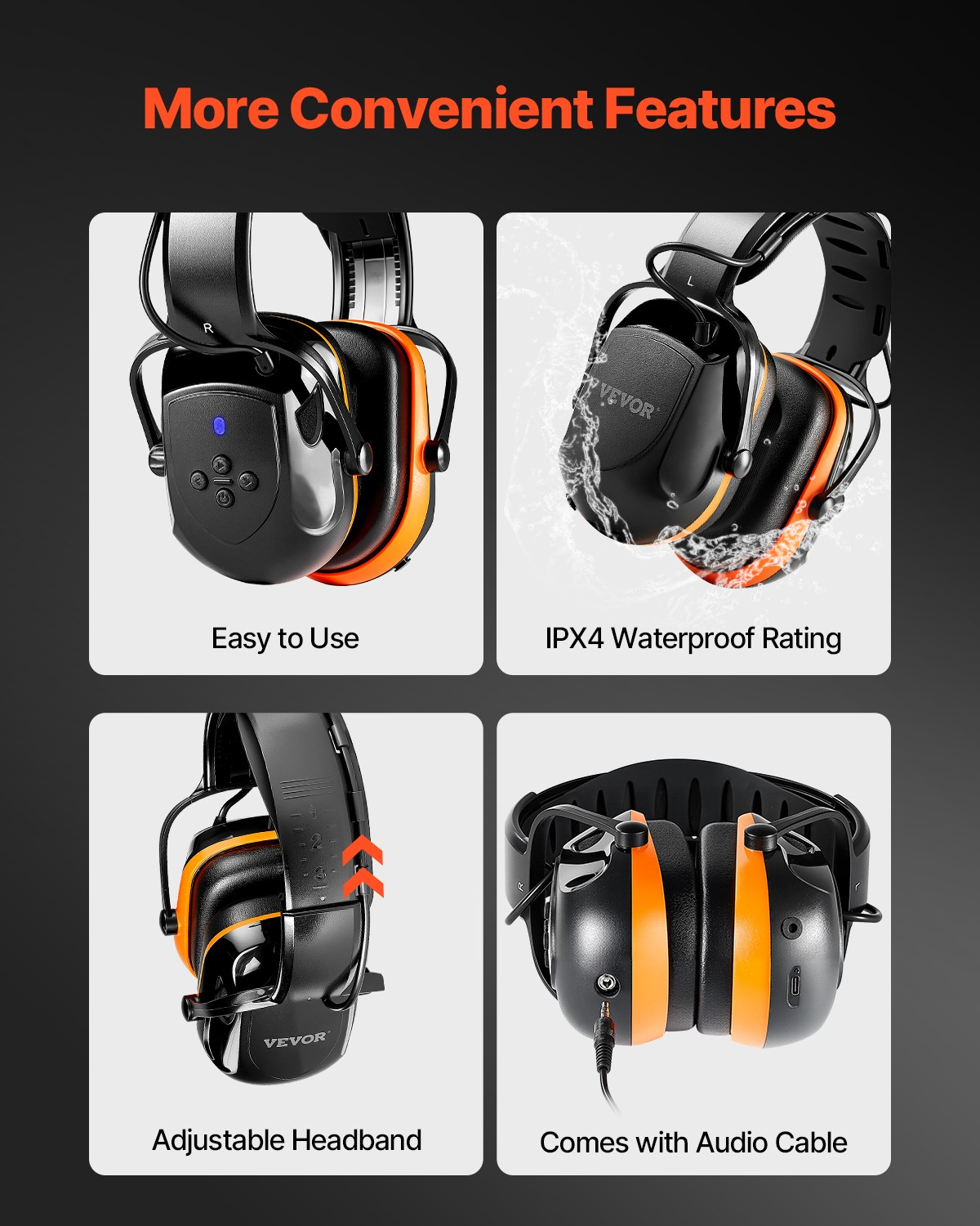 Safety Earmuffs Bluetooth Hearing Protection Ear Muffs Noise Reduction NRR23dB