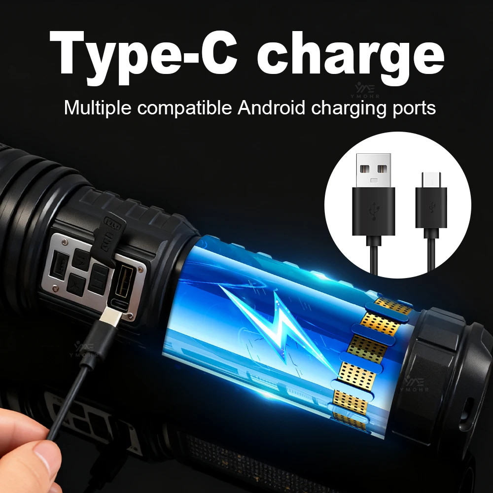 High Power Flashlight Super Big Rechargeable LED Searchlight Long Range Torch US