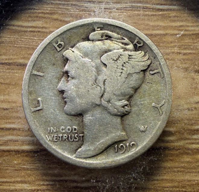 1919-P Mercury Dime - Actual Silver Coin Shown - Free Shipping & Tracking INV390