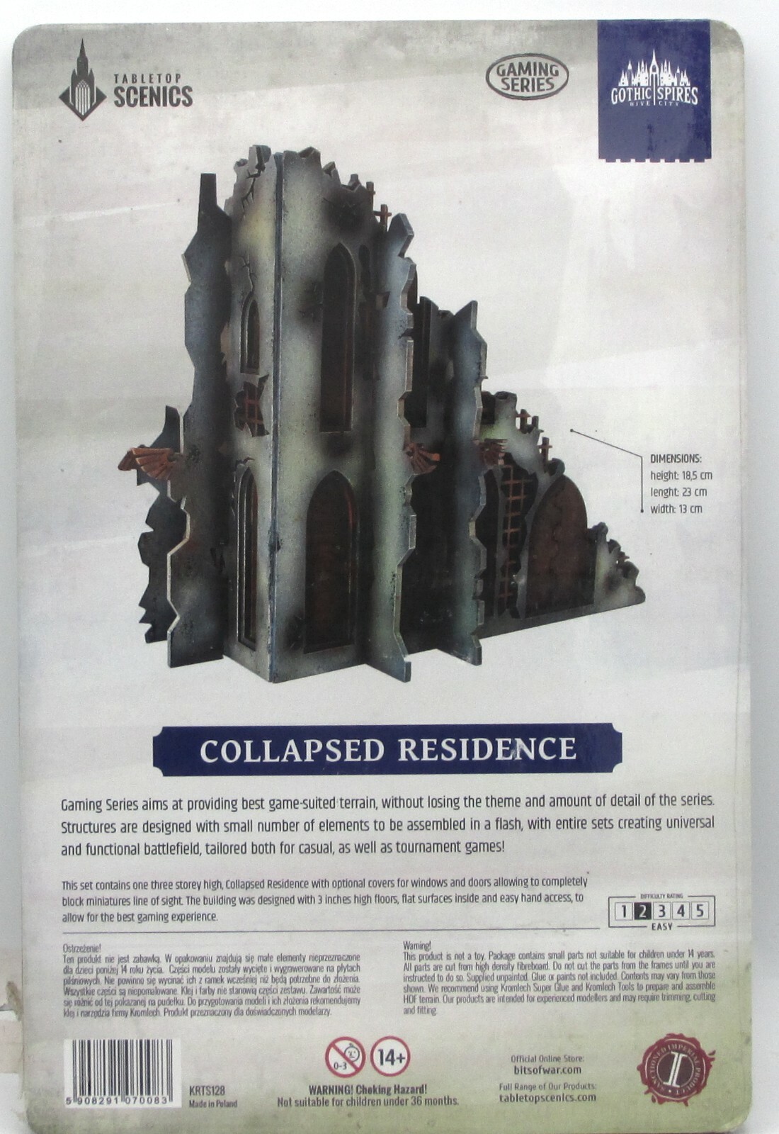 Kromlech KRTS128 Collapsed Residence (Tabletop Scenics) Hive City Corner Ruins