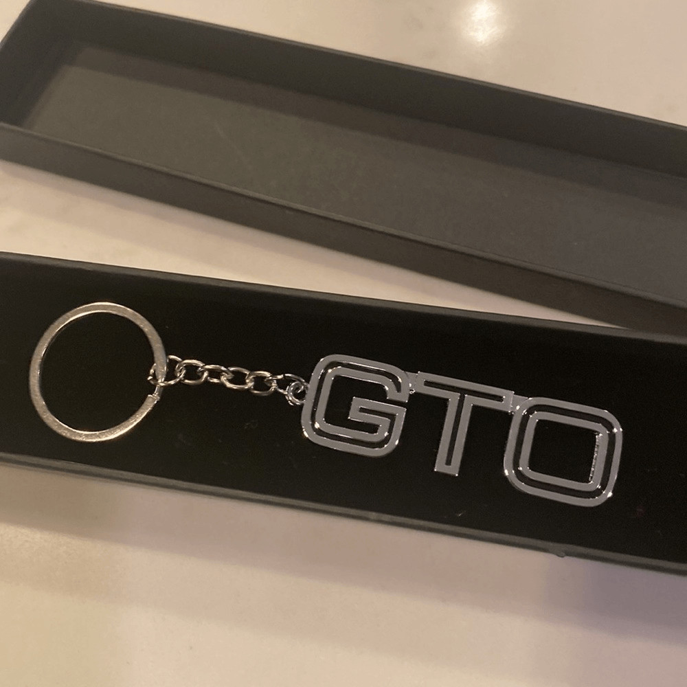 Rhino Tuning Pontiac GTO Keyring Keychain Silver Colored with Black Detail NEW