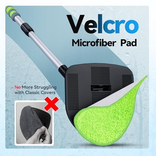 XINDELL Interior Windshield Cleaner Tool, Car Window Cleaning Kit with 4 Green