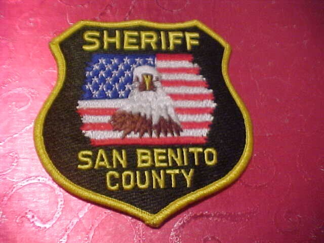 SAN BENITO COUNTY CALIFORNIA POLICE PATCH SHOULDER SIZE UNUSED DARK GREEN
