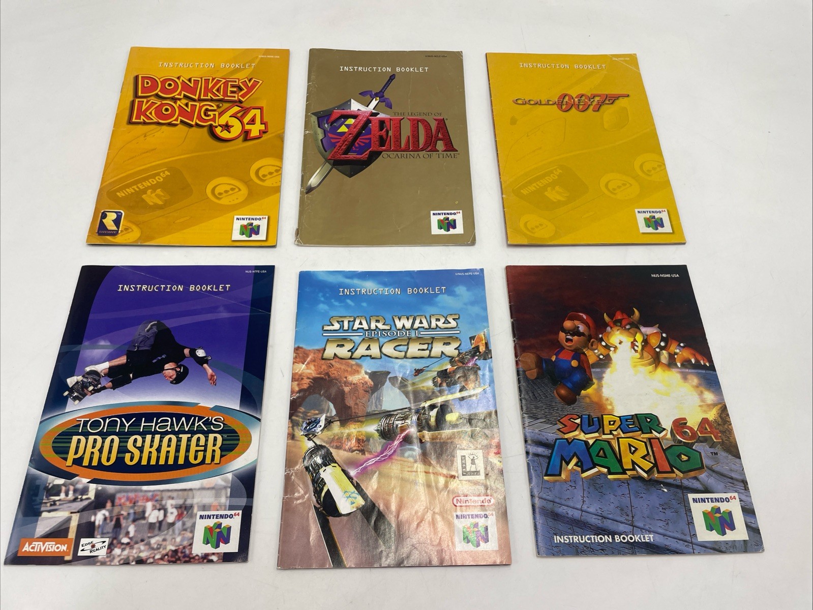 Nintendo 64 Manual Lot (Zelda, Mario, Donkey Kong, 007, Star Wars, Tony Hawk)