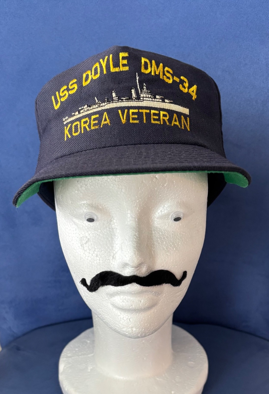 Pre-Owned USS Doyle DMS-34 Korea Veteran Navy hat cap blue