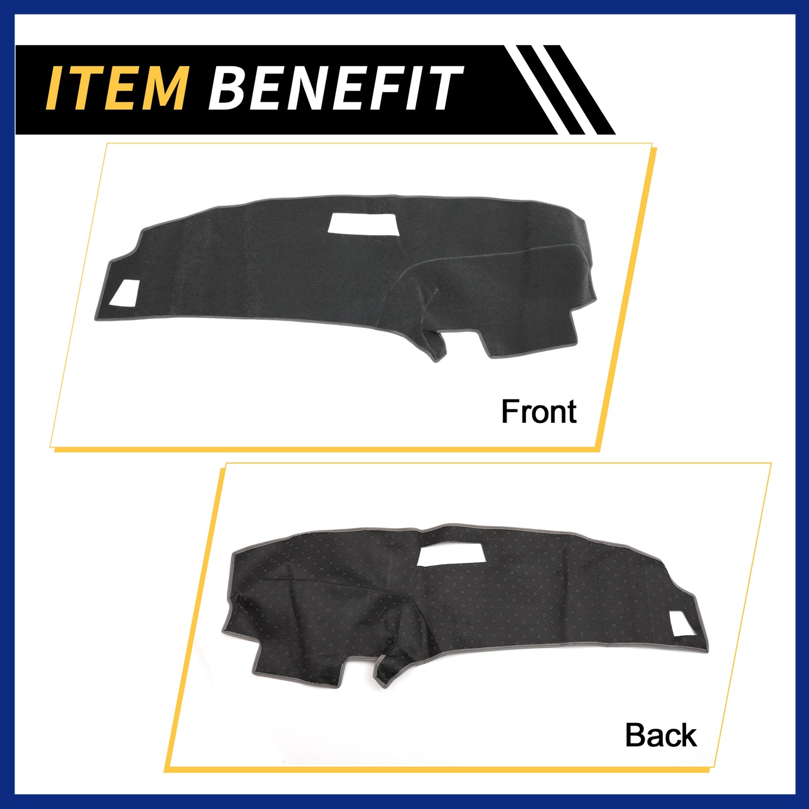 Dash Cover for Ford for Ranger 1989-94 Non-Slip Dash Cover Mat Pad Gray