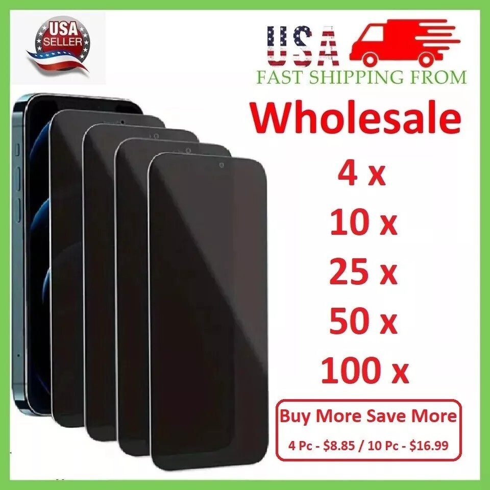 Wholesale Privacy Tempered Glass Screen Protector for iPhone 16 15 14 13 Pro Max