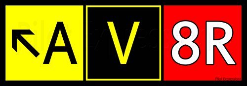 "Aviator (AV8R) Airport Taxiway Sign" Aviation Sticker/Decal for Pilots