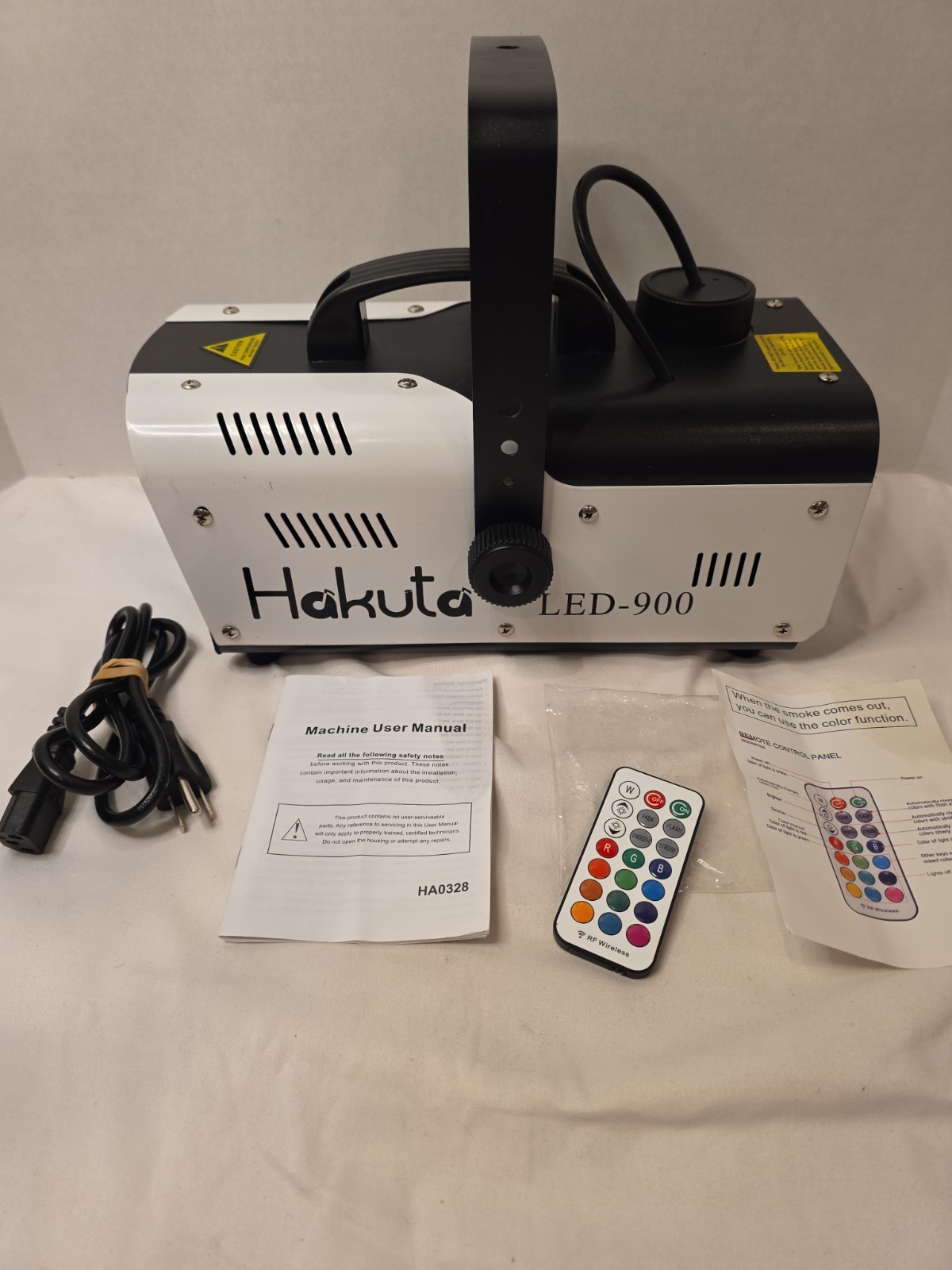 HAKUTA Fog Machine, Smoke Machine w/Remote & LED RGB Lights Tested Excellent