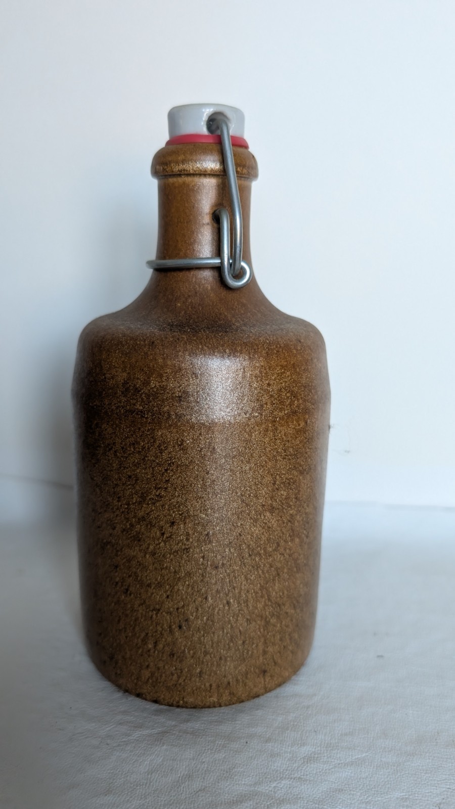 Vintage German Stoneware 0.5L Swing Top Beer Bottle Brown Glaze Unmarked