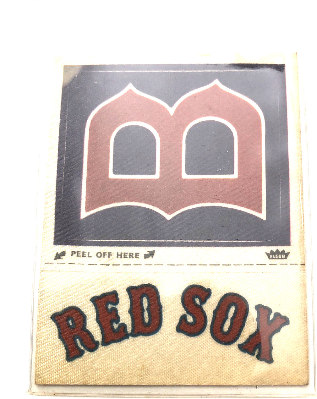 VTG 1960-70's Fleer Boston Red Sox Logo Sticker 2.5x3.25"-plastic holder
