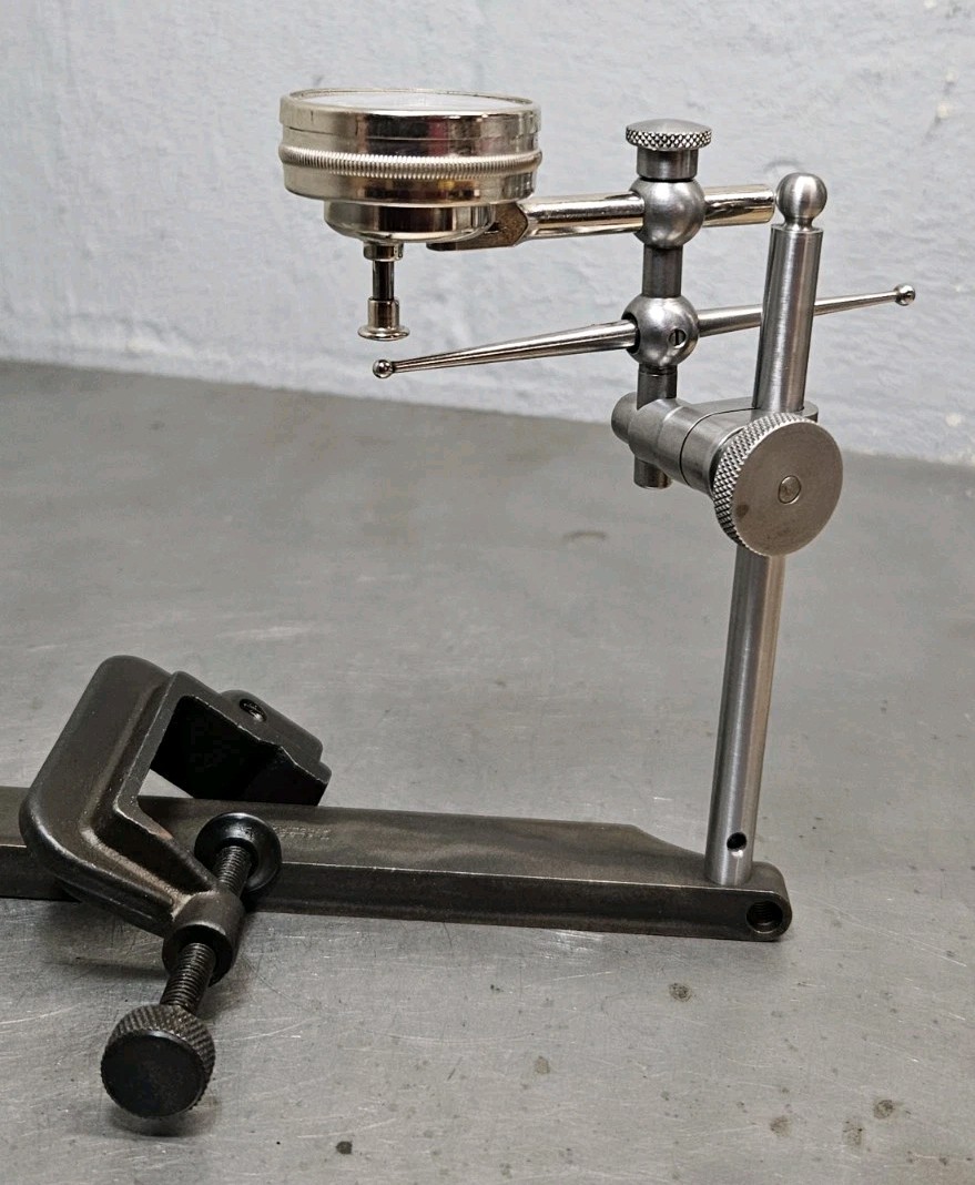 Starrett No. 196 dial indicator set with an Enco magnetic base