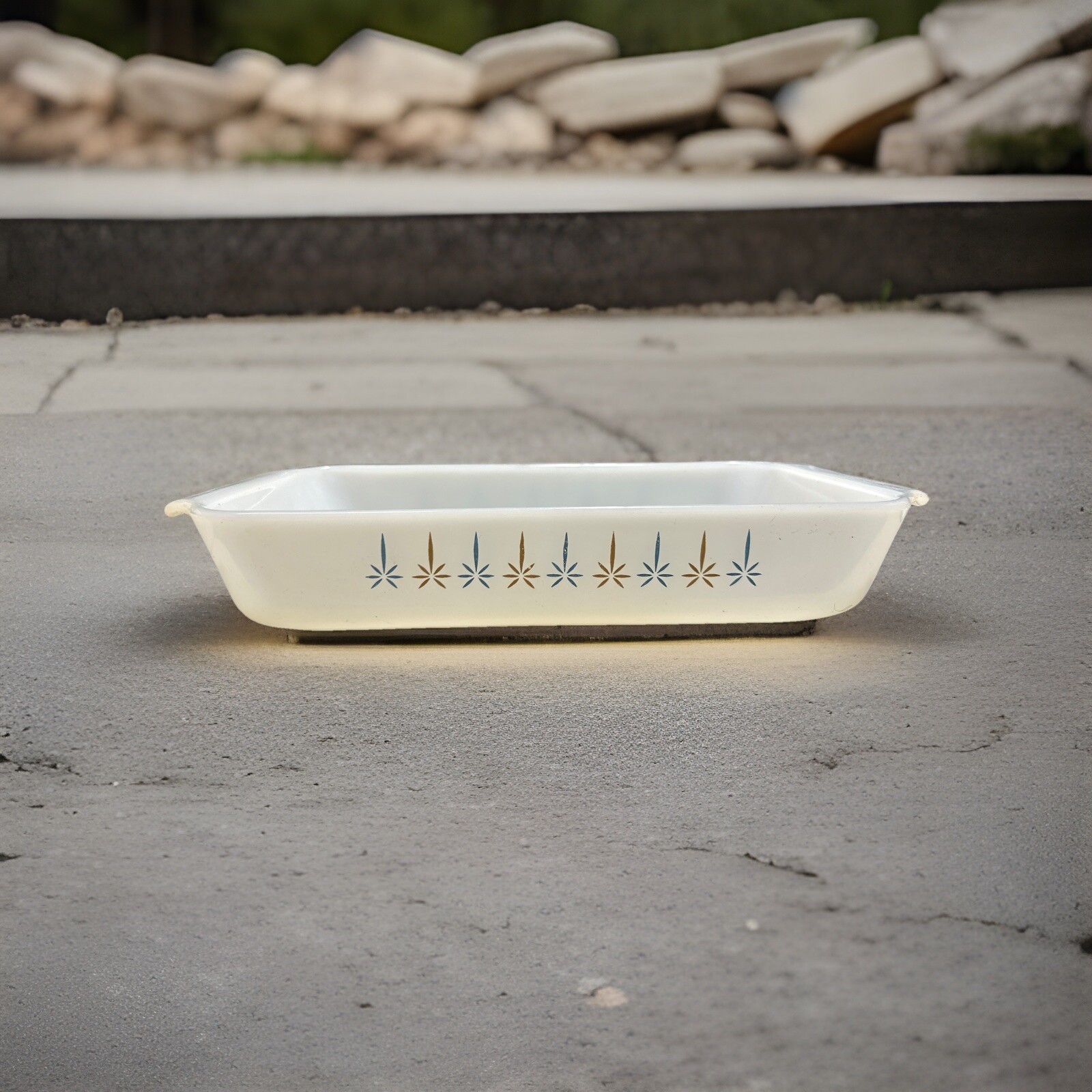Vintage Fire King Candle Glow 8" Square Casserole Baking Dish