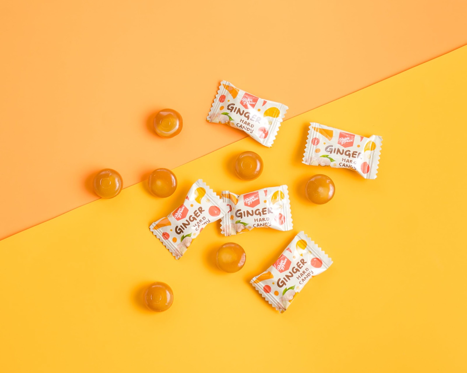 Ginger Hard Candy Center Filled Burst Natural Digestive Aid Individually Wrap...
