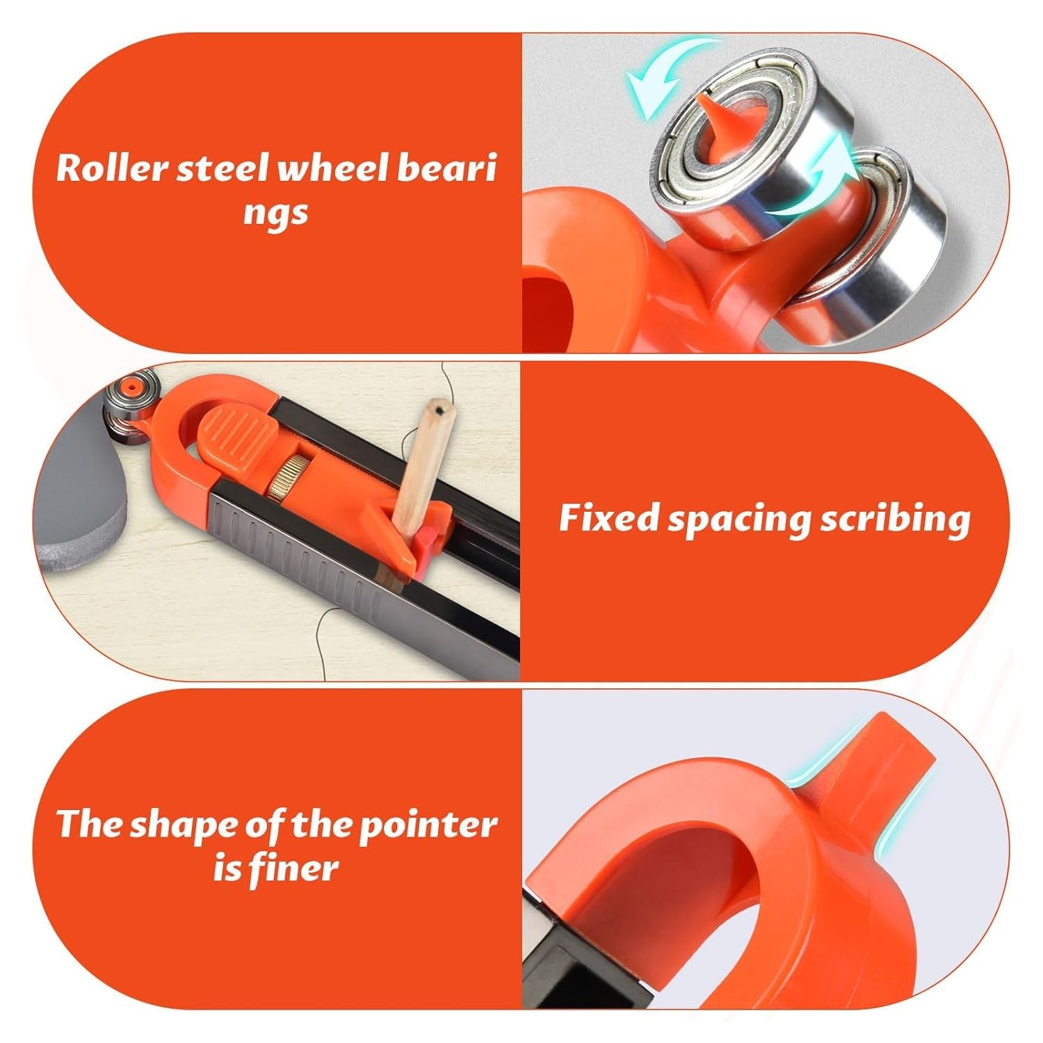 Scribe Tool,5Pcs Multi Functional Scribing Tool with Lock,Scribing Tool for Wood