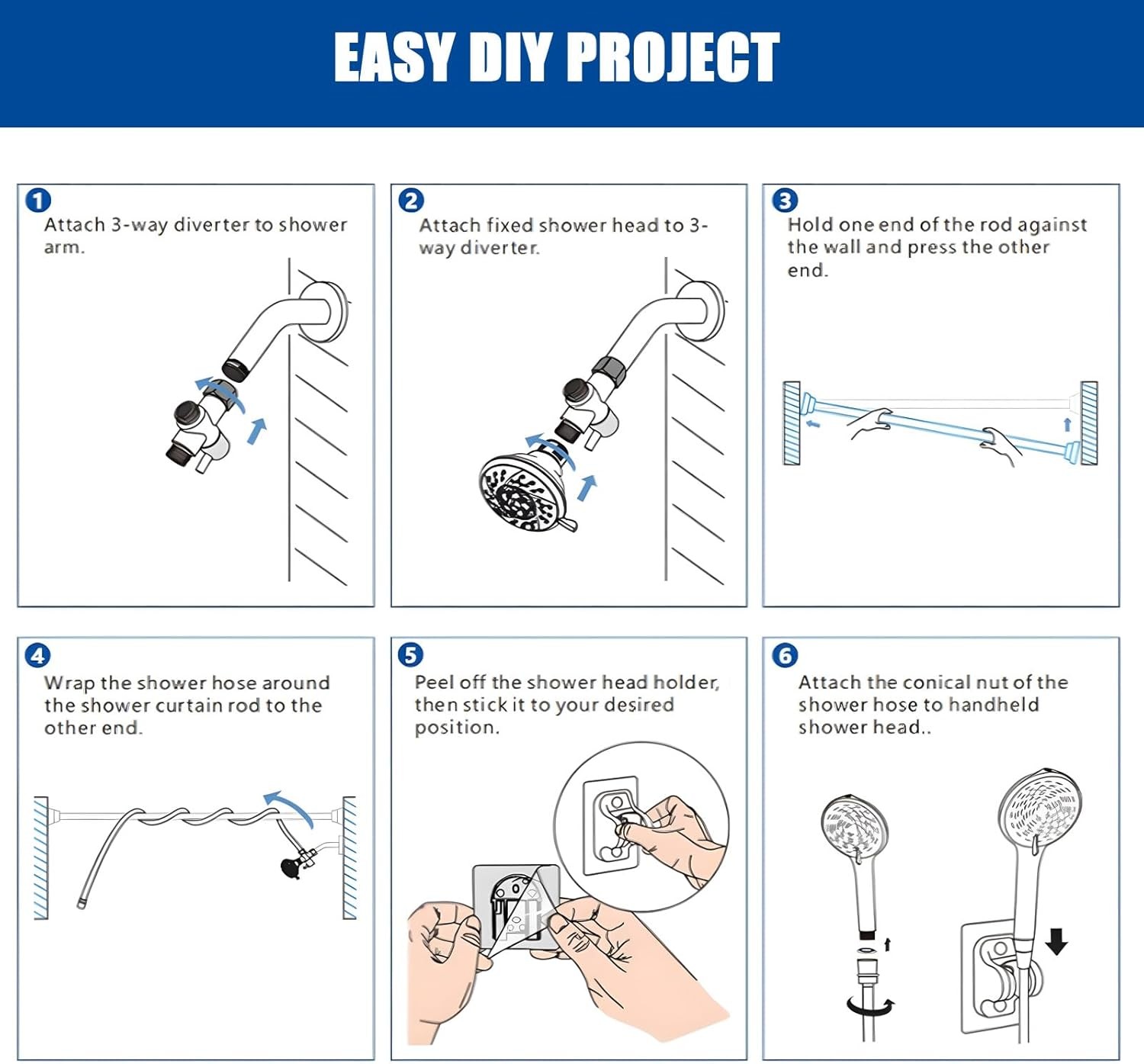 Double Shower Head for Couples High Pressure and Adjustable Tandem Head System