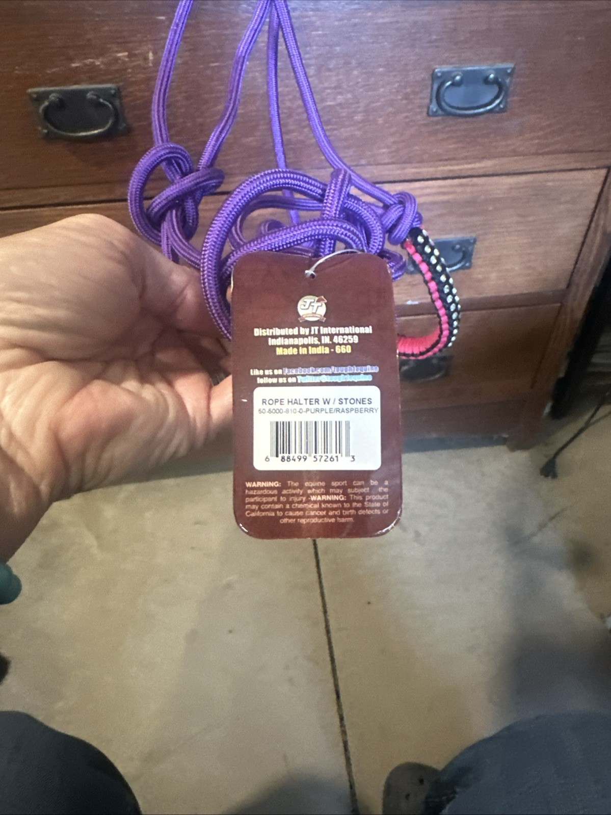 Rough 1 Rope Halter Rhinestones