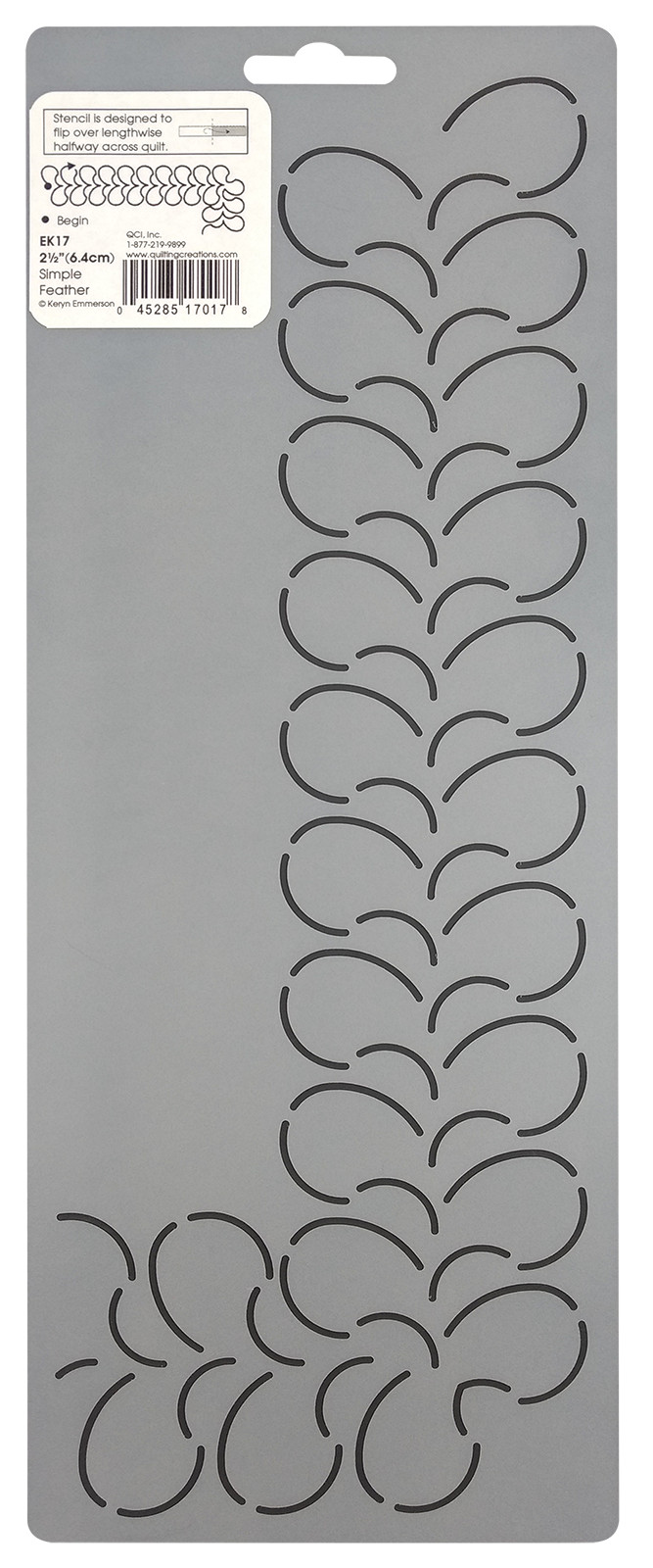 Feather Quilting Stencil Leaf Border Quilt Stencils 2.5" Corner Pattern Template