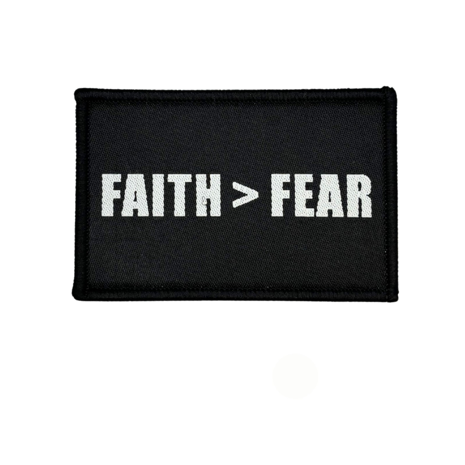 Faith Over Fear Embroidered Tactical Patch - Hook Fastener Backing 3x2 Inch