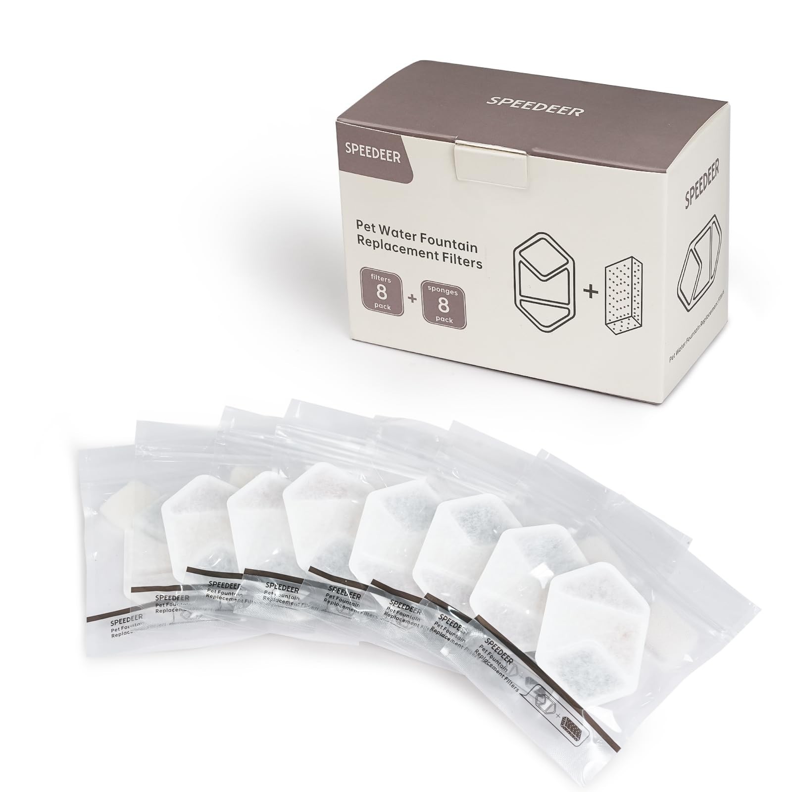 Official 8 Packs Replacement Filters & Pre-Filter Sponges for 4L/135oz Wirele...
