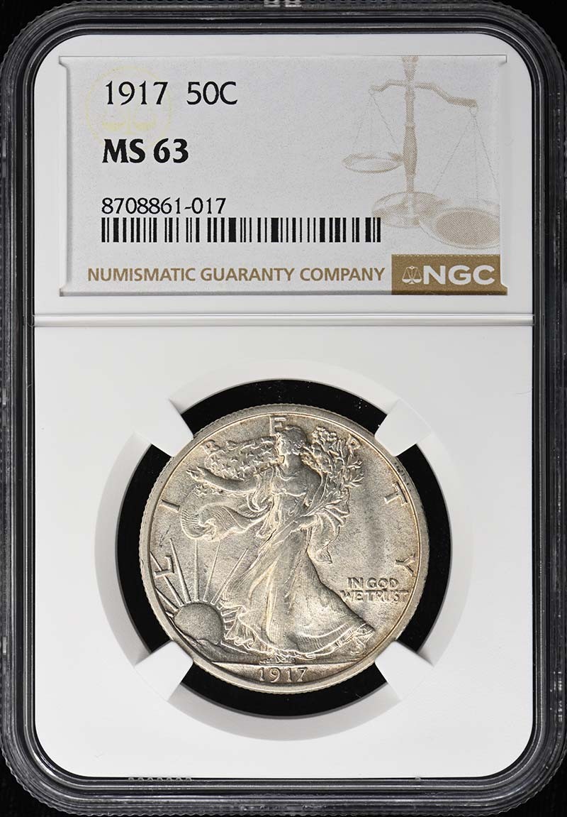 1917 Walking Liberty Half Dollar 50C NGC MS63
