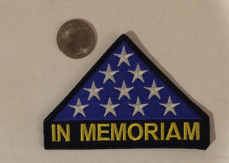 "In Memoriam" Military Embroidered Iron On Patch 4"x 3"