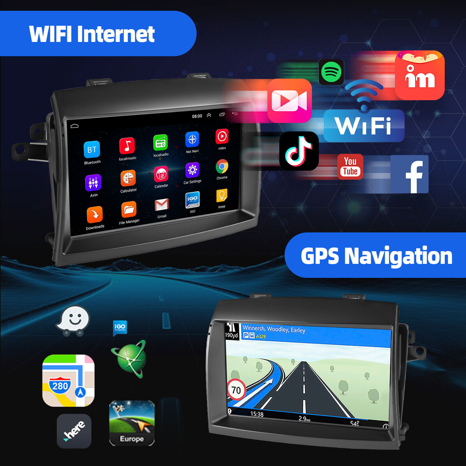 Apple Carplay Car Radio Stereo GPS WIFI For Toyota Sienna 2004-2010 Android 13.0