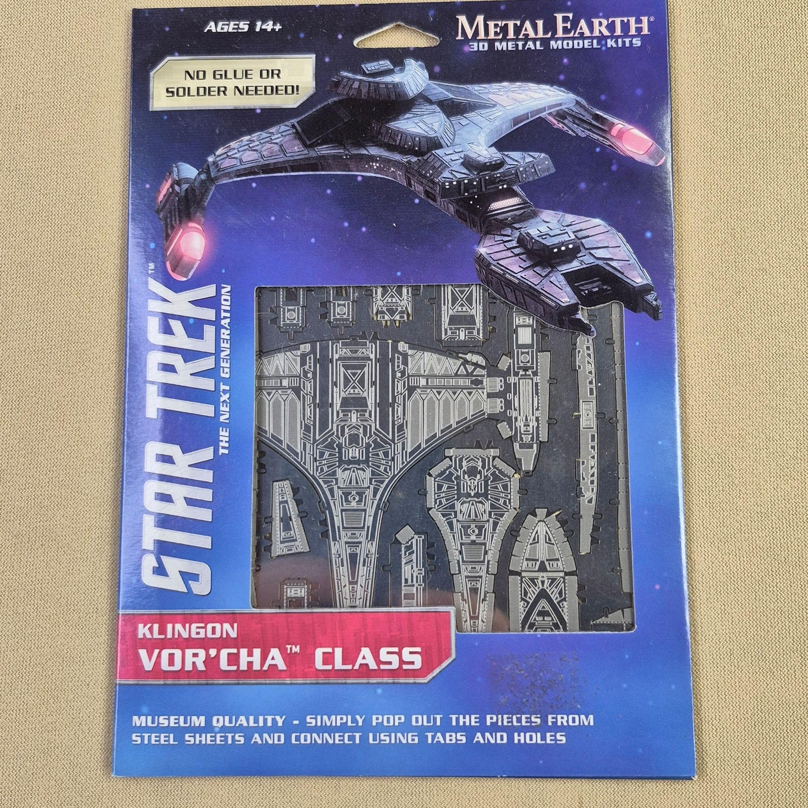 Metal Earth Star Trek TNG Klingon Vorcha Class 3D Metal Starship Kit Silver