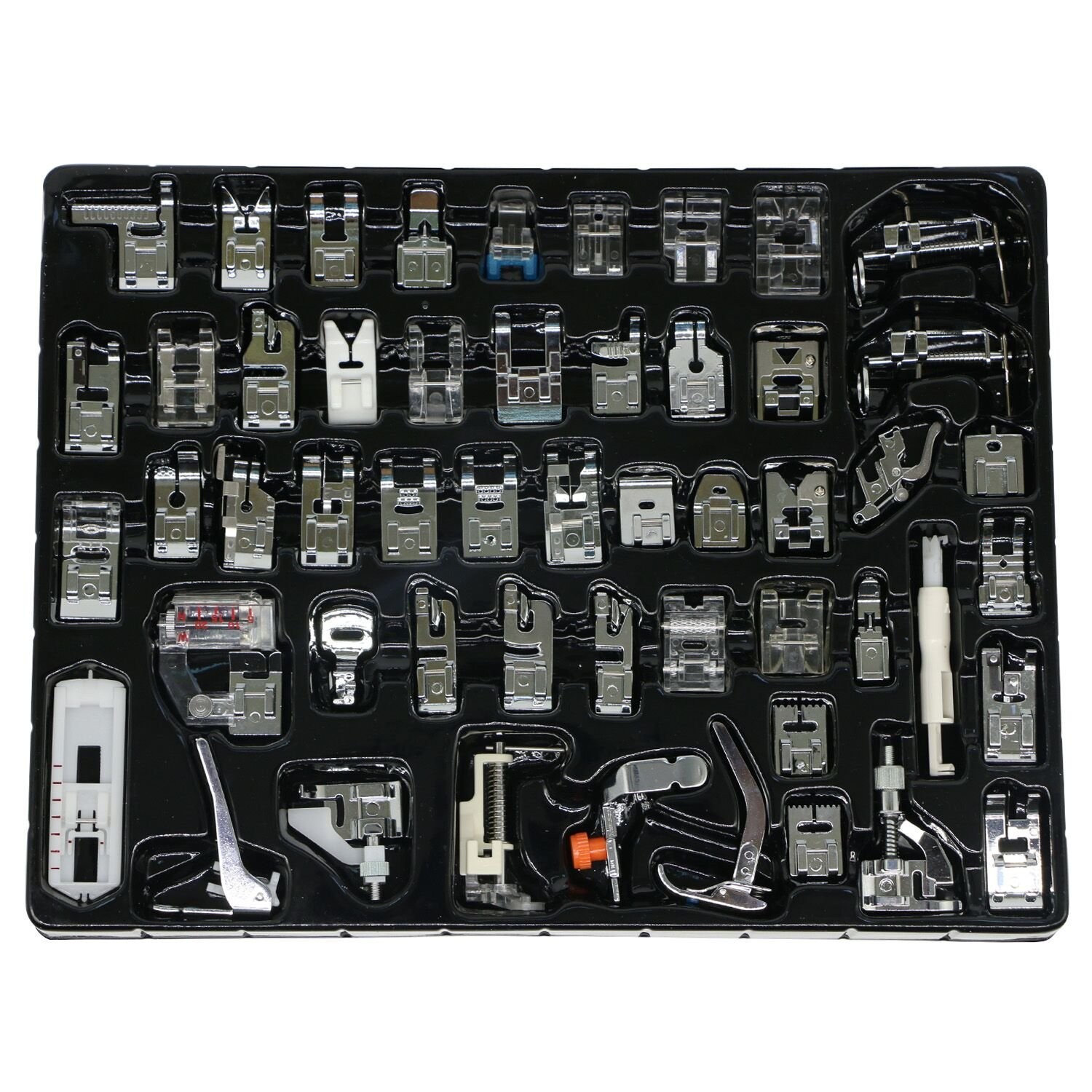 52 PCS Universal Low Shank Sewing Machine Presser Foot Set for Brother, Singe...