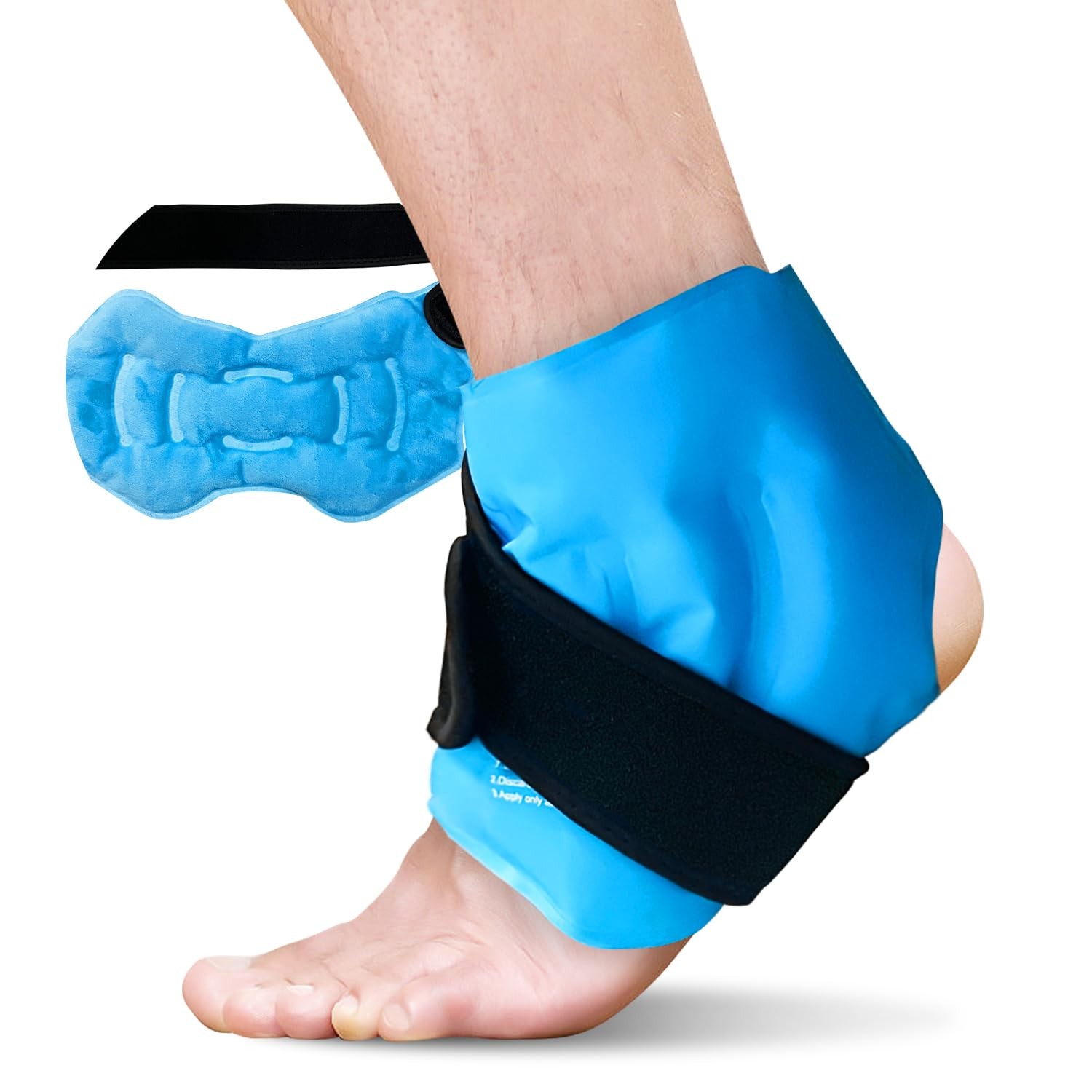 Ankle Ice Pack Wrap for Swelling, Reusable Gel Ice Pack for Ankle Injuries