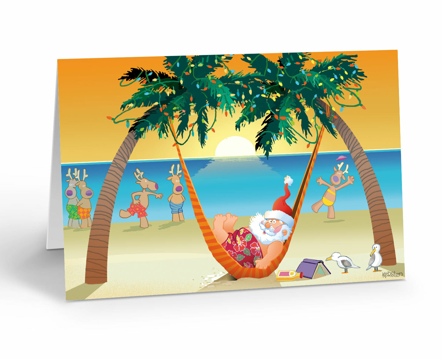 Tropical Snooze - Funny Christmas Card - Beach Christmas Cards - 30062