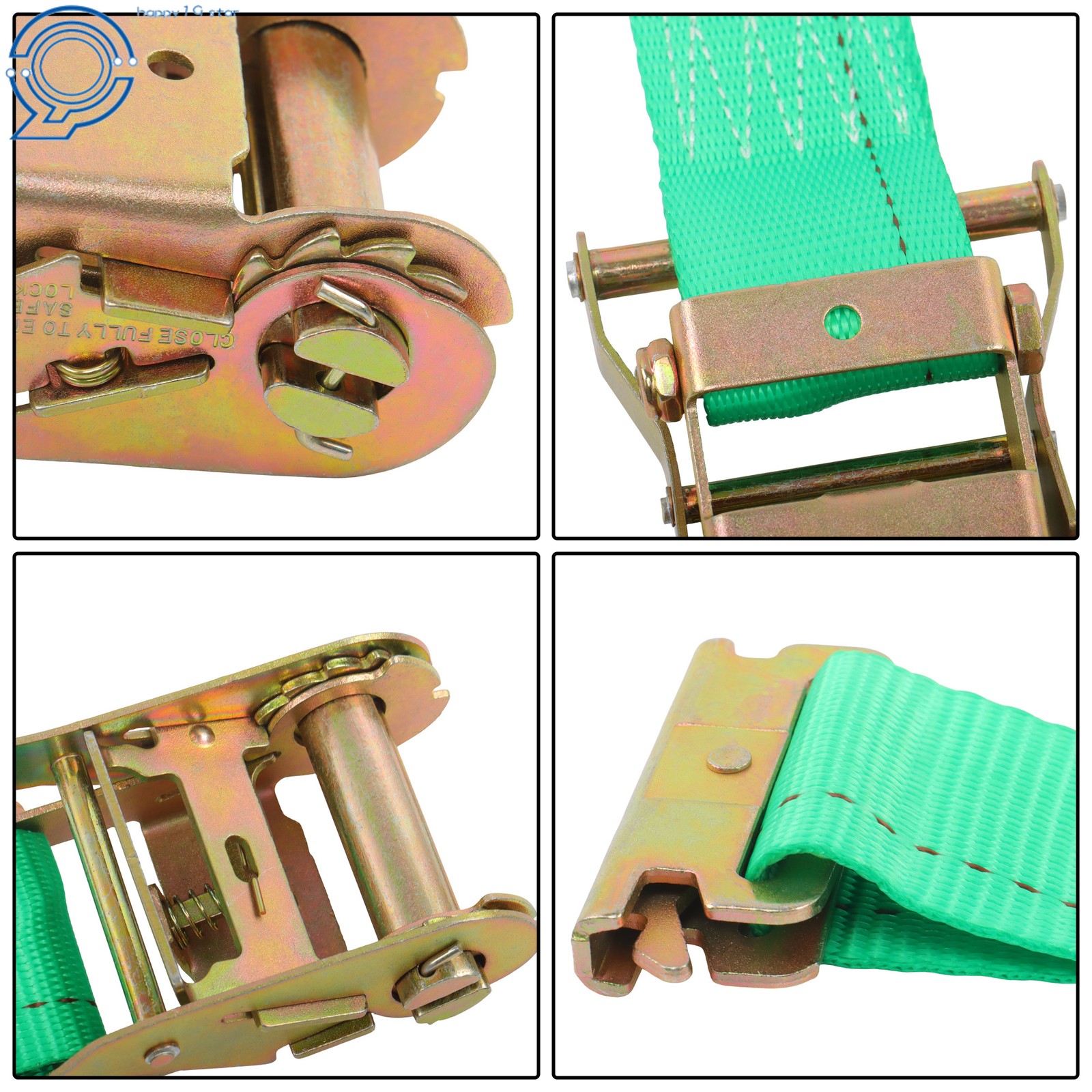 4pcs E Track Wheel Chock 2 Pack 2" X 15' E Track Ratchet Straps Alloy Steel
