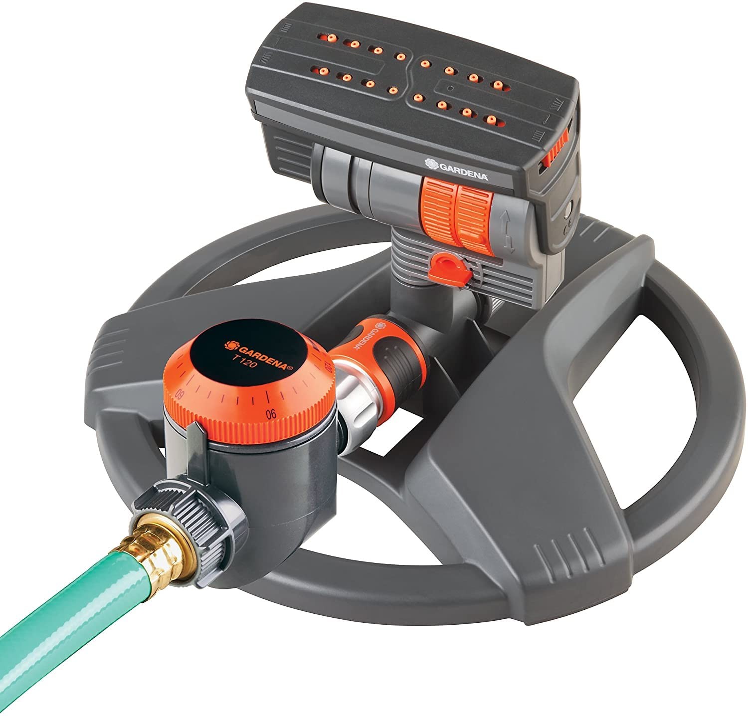 Gardena (69-84BZMX) ZoomMaxx Adjustable Sprinkler with Built in Timer Weighte...