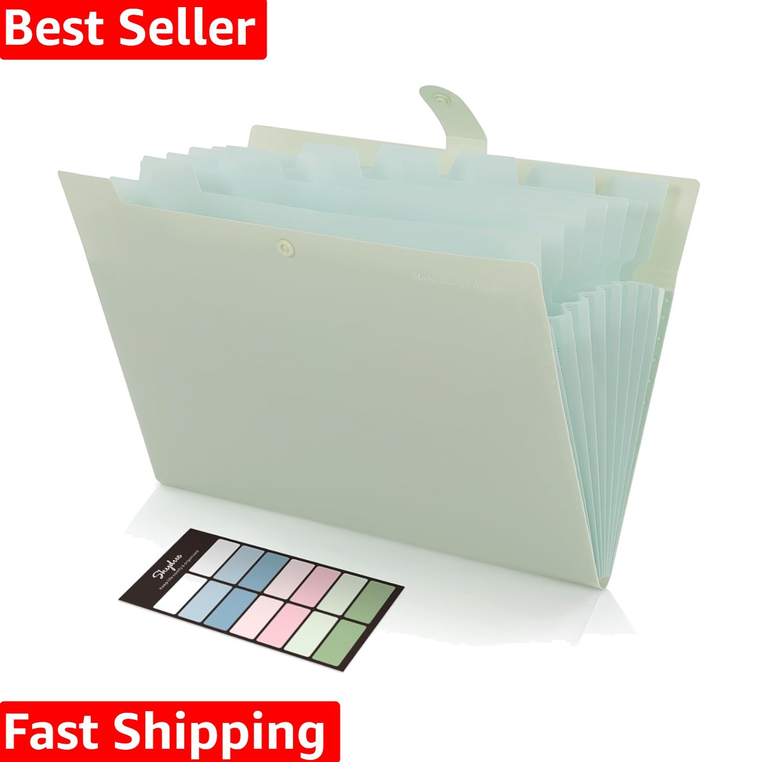 Expanding File Organizer with 8 Pockets, Accordion File Folders with Labels, ...