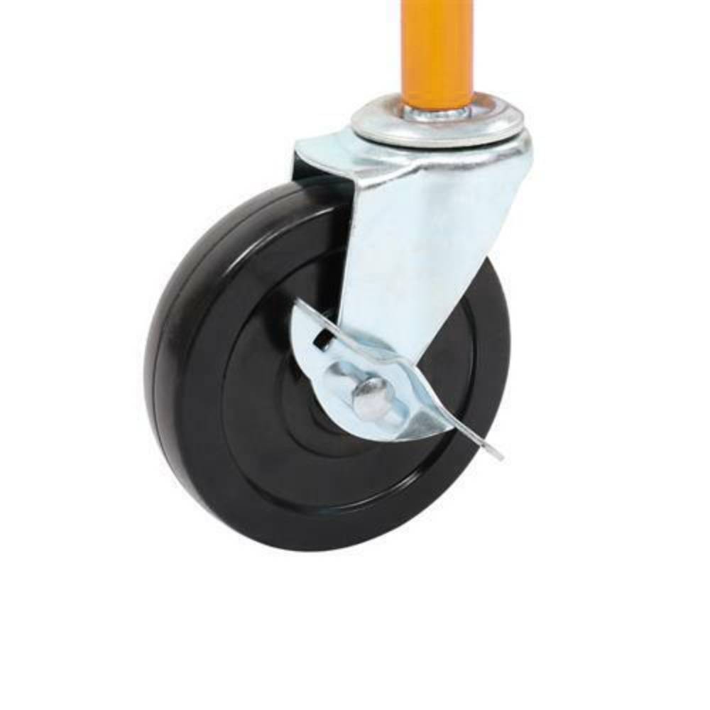 11 FT Drywall Rolling Lifter Panel Hoist Jack Lifter with Lockable Wheels Yellow