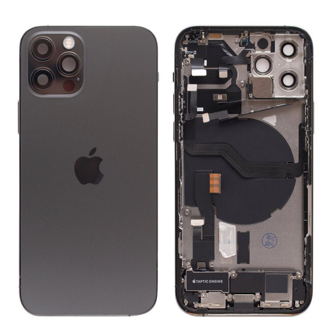 iPhone 12 Pro Housing Back Replacement Graphite With Small Parts OEM Grade B