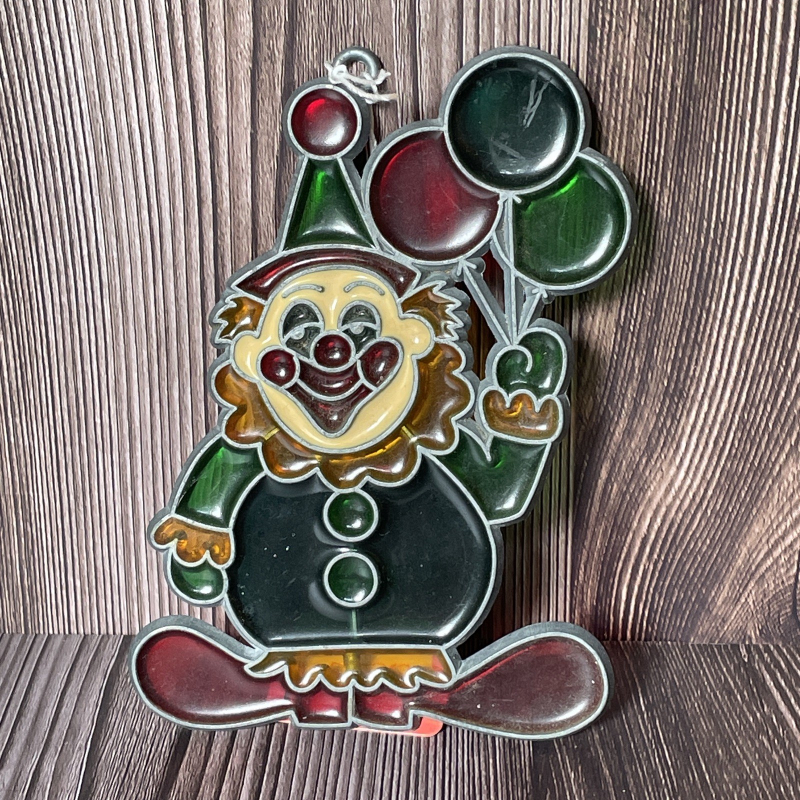 Happy Clown Suncatcher Ornament Metal and Acrylics 4 3/4" Tall