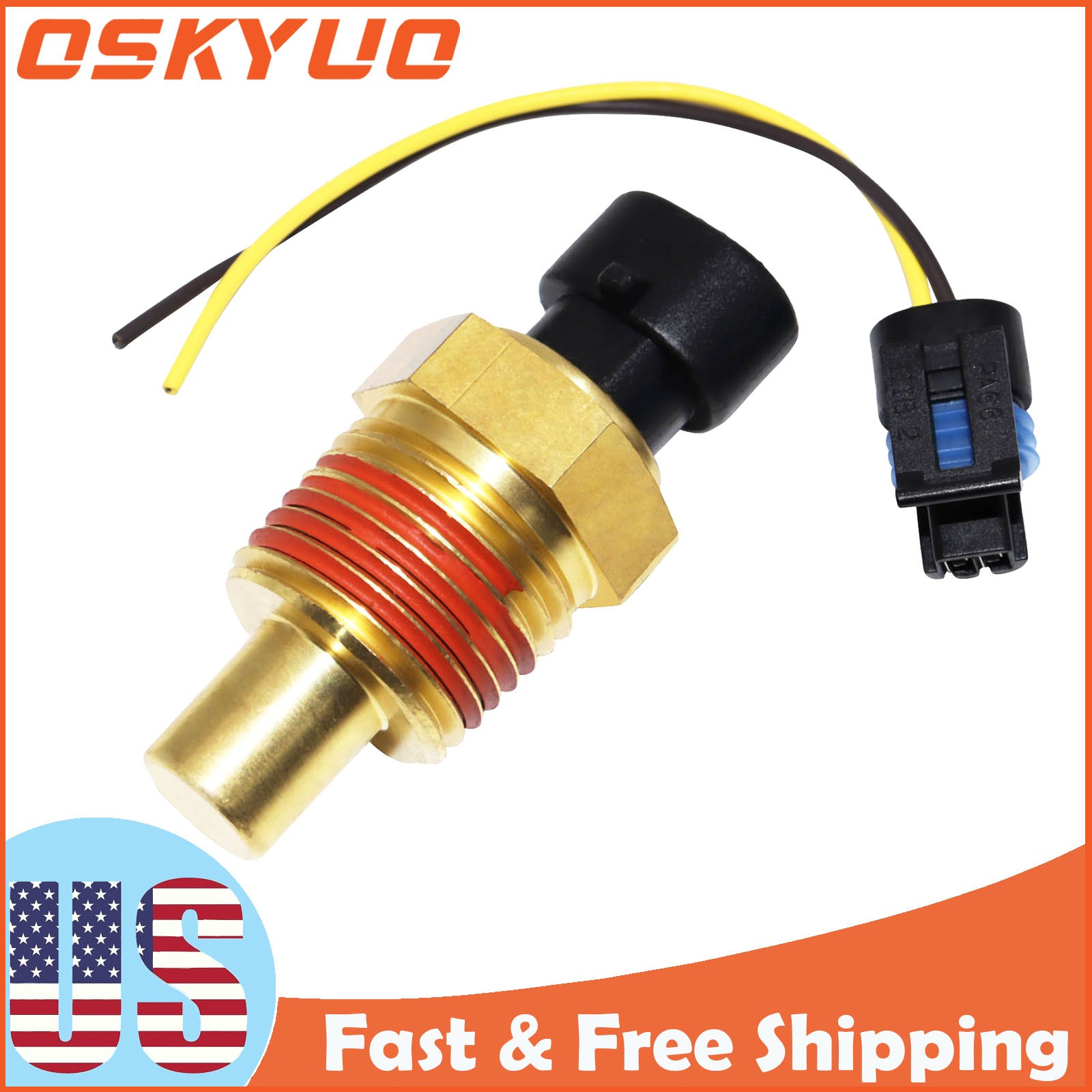 Q21-1002 Q211001 Peterbilt Kenworth Temp Temperature Sending Sensor With Plug