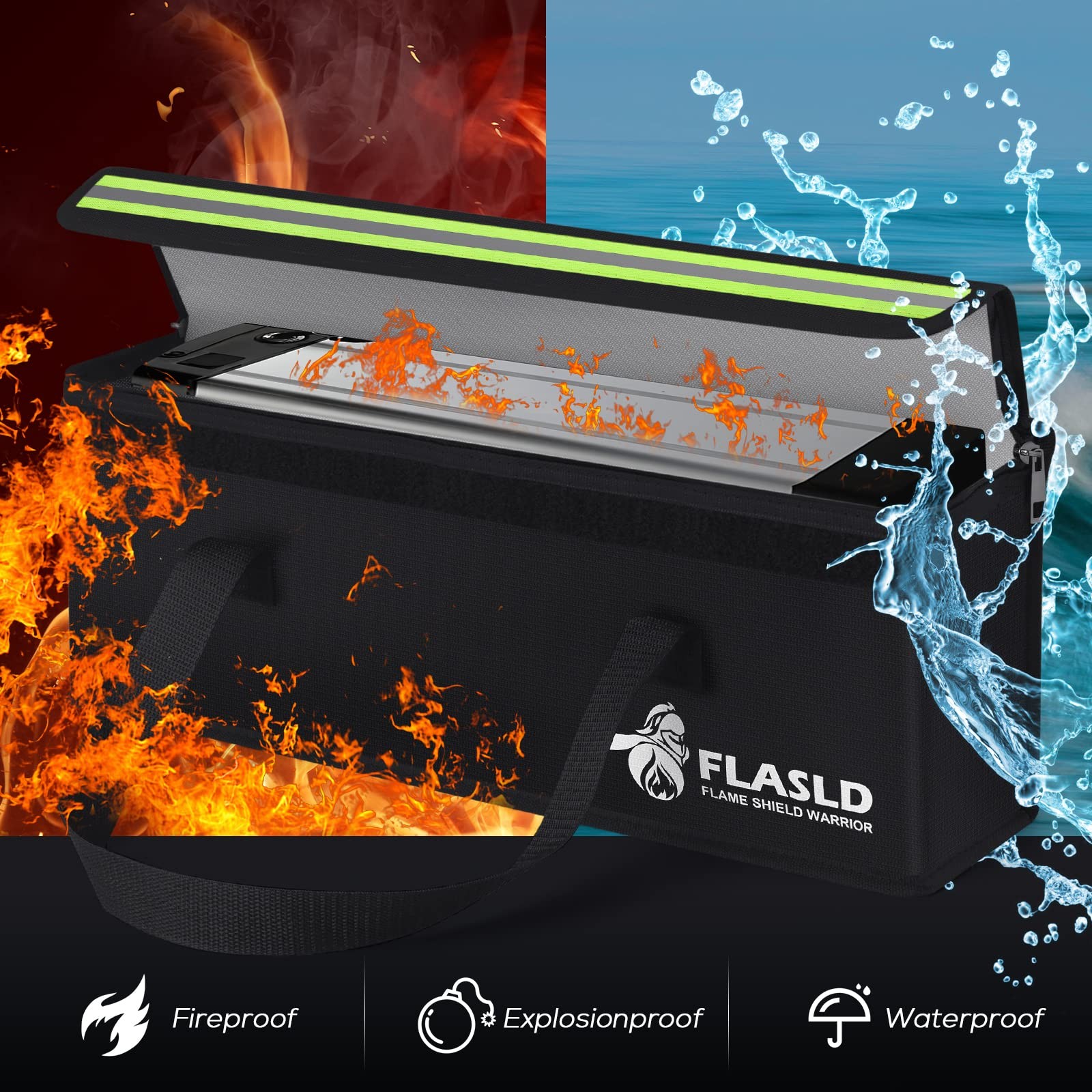 E-Bike Battery Safe Bag Explosionproof - Large Capacity Fireproof Lipo Bag for E