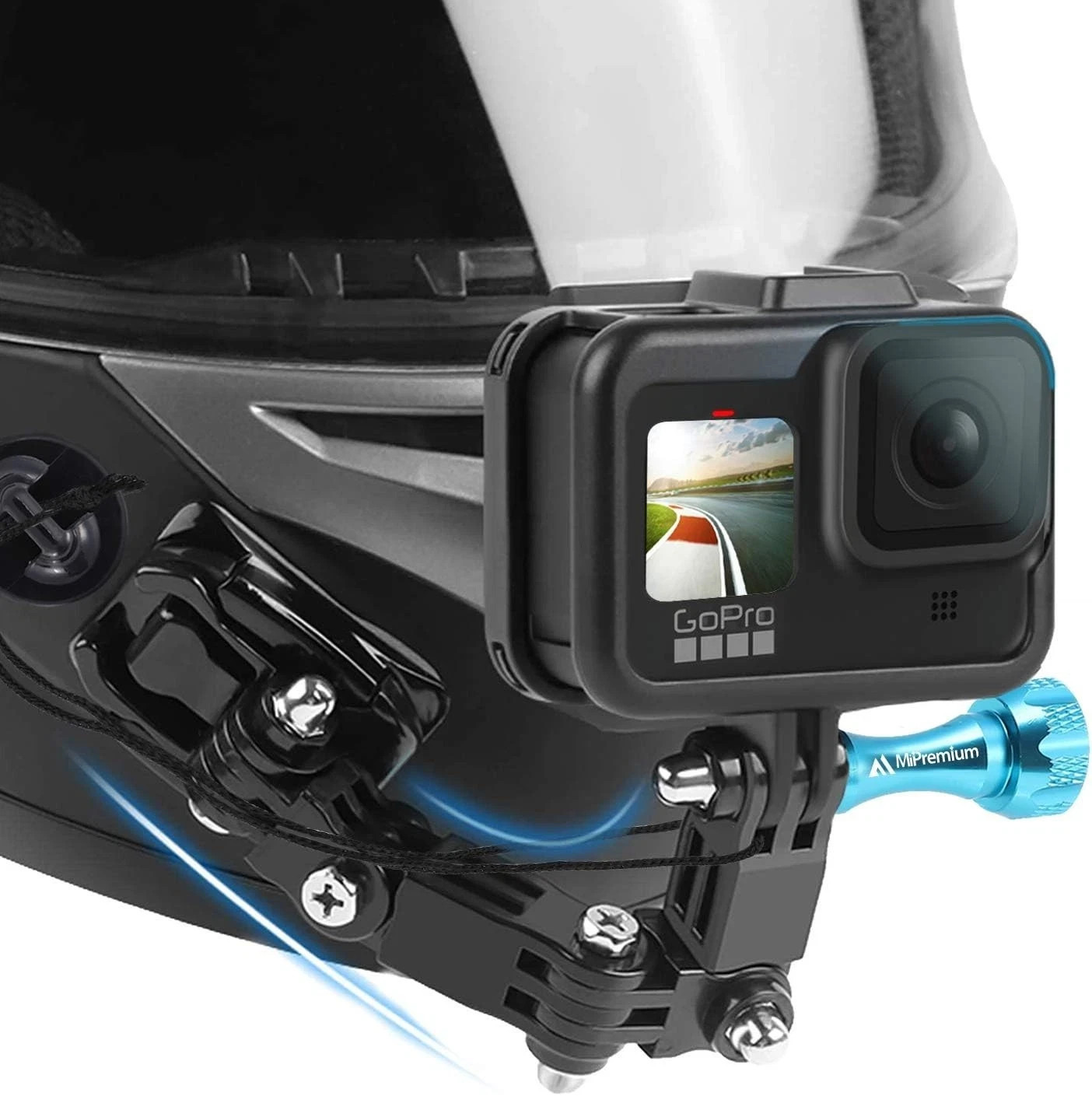 Motorcycle Helmet Chin Mount Kits for GoPro Hero 13 12 11 10 9 8 7 6 5 4 3 Black
