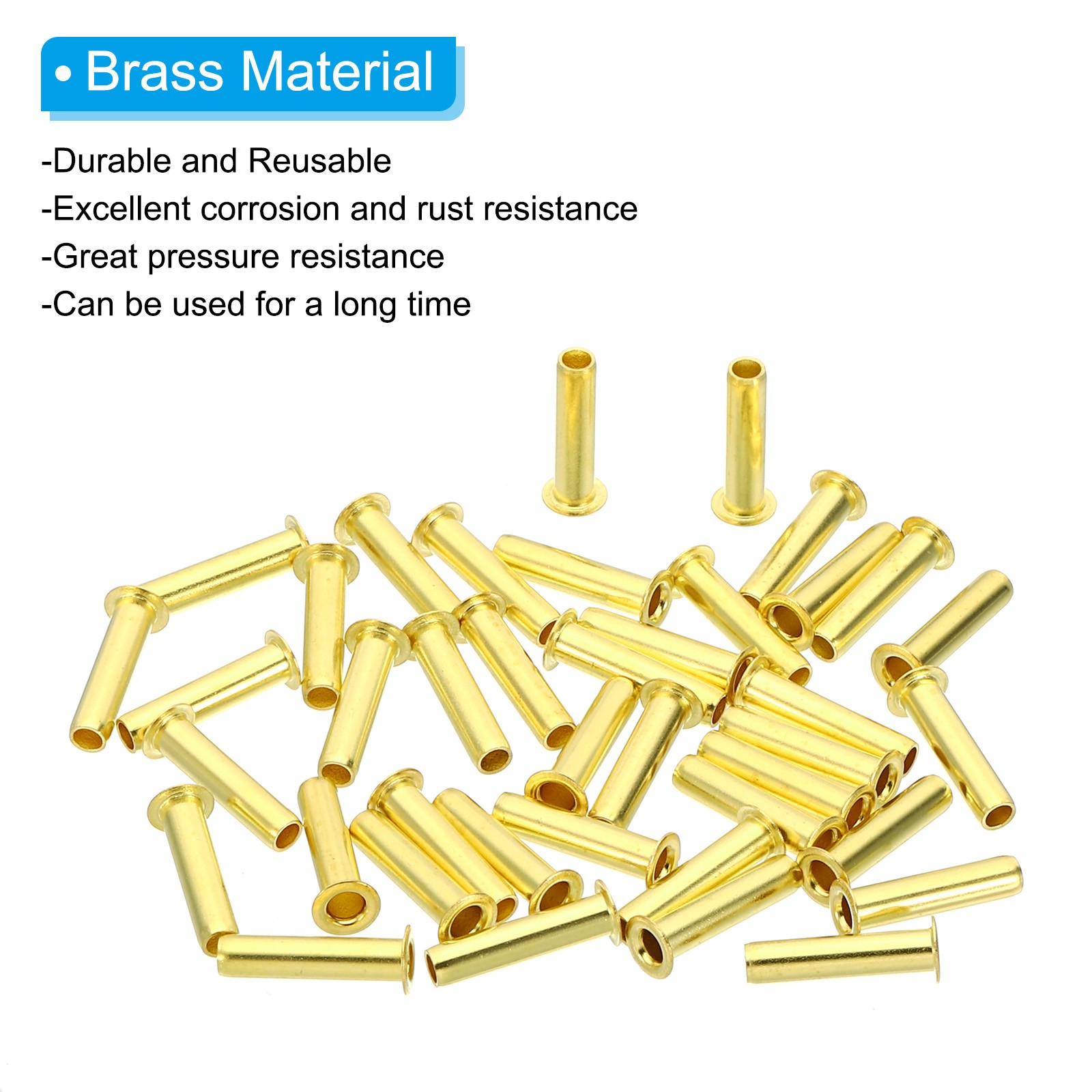 60Pcs Brass Compression Insert Compression Insert Tube Support for 3/16" OD Tube