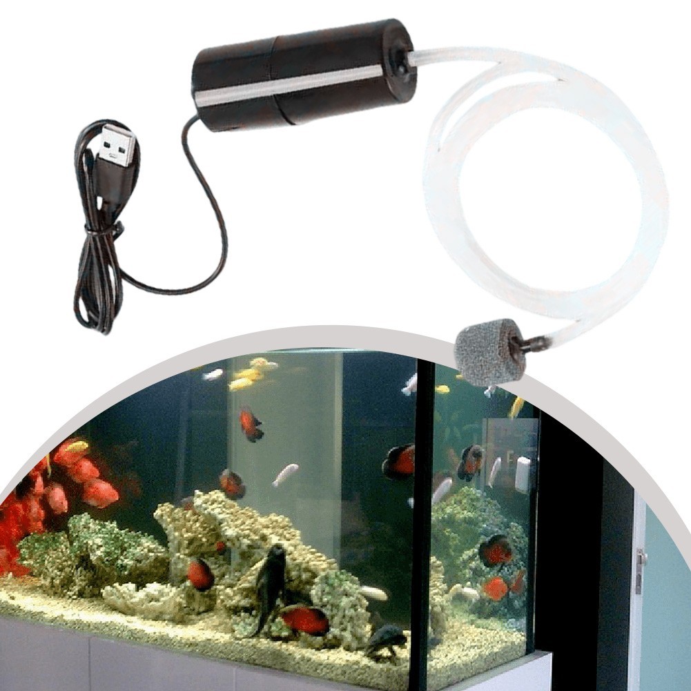 Essential Aquarium Oxygen for source Compact USB Silent Pump for Fish Care