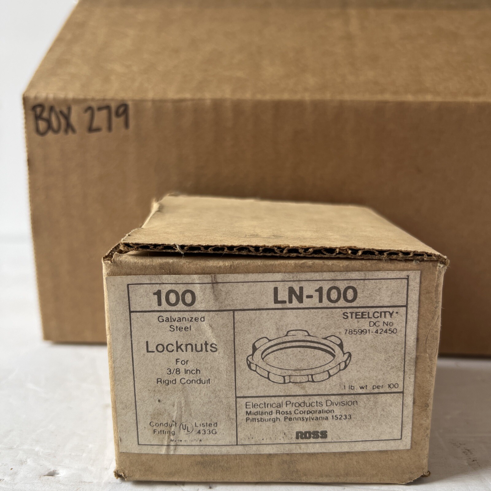 Ross Steel City LN-100 Locknuts Qty In Box-100