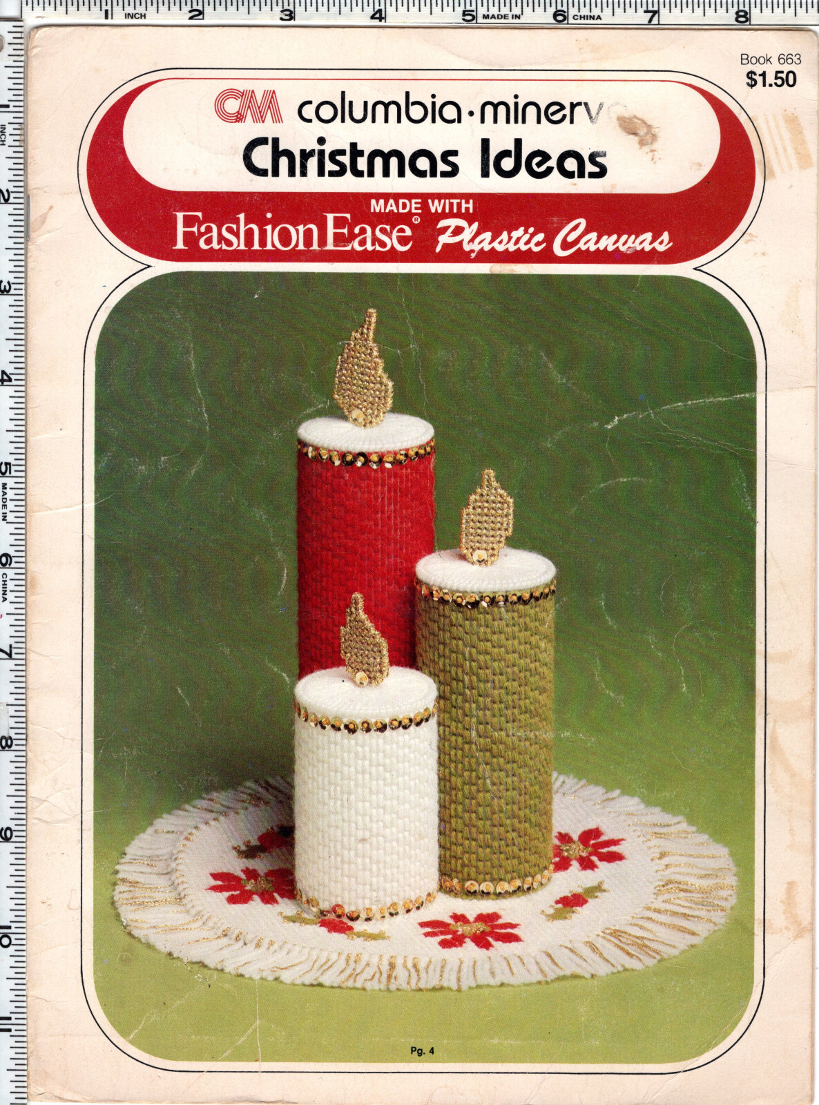 "Christmas Ideas" ©1980 Columbia-Minerva Plastic Canvas Needlecraft Leaflet #663