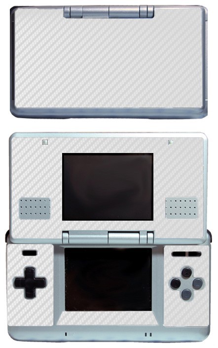 White Carbon Fiber Vinyl Decal Cover Skin Sticker Cover for Nintendo DS Original