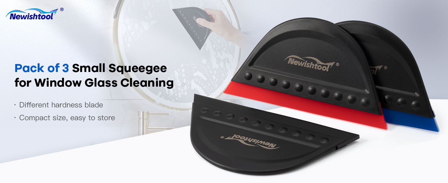 Window Tint Squeegee Black Small Scraper for Vinyl PPF Tools, 3 PCS Different