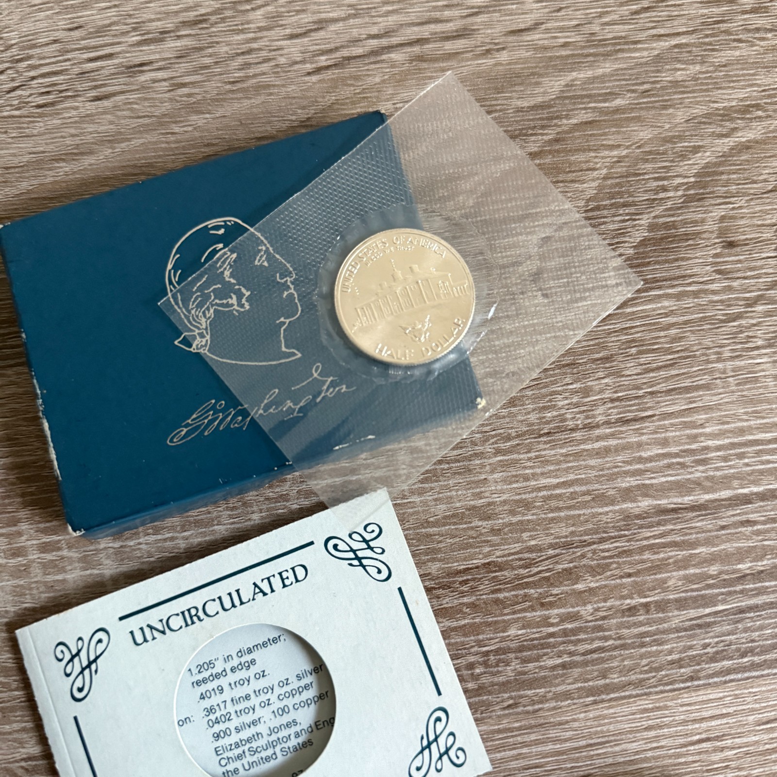 1982-D George Washington 250th Anniv Uncirculated Silver Half Dollar - OGP & COA