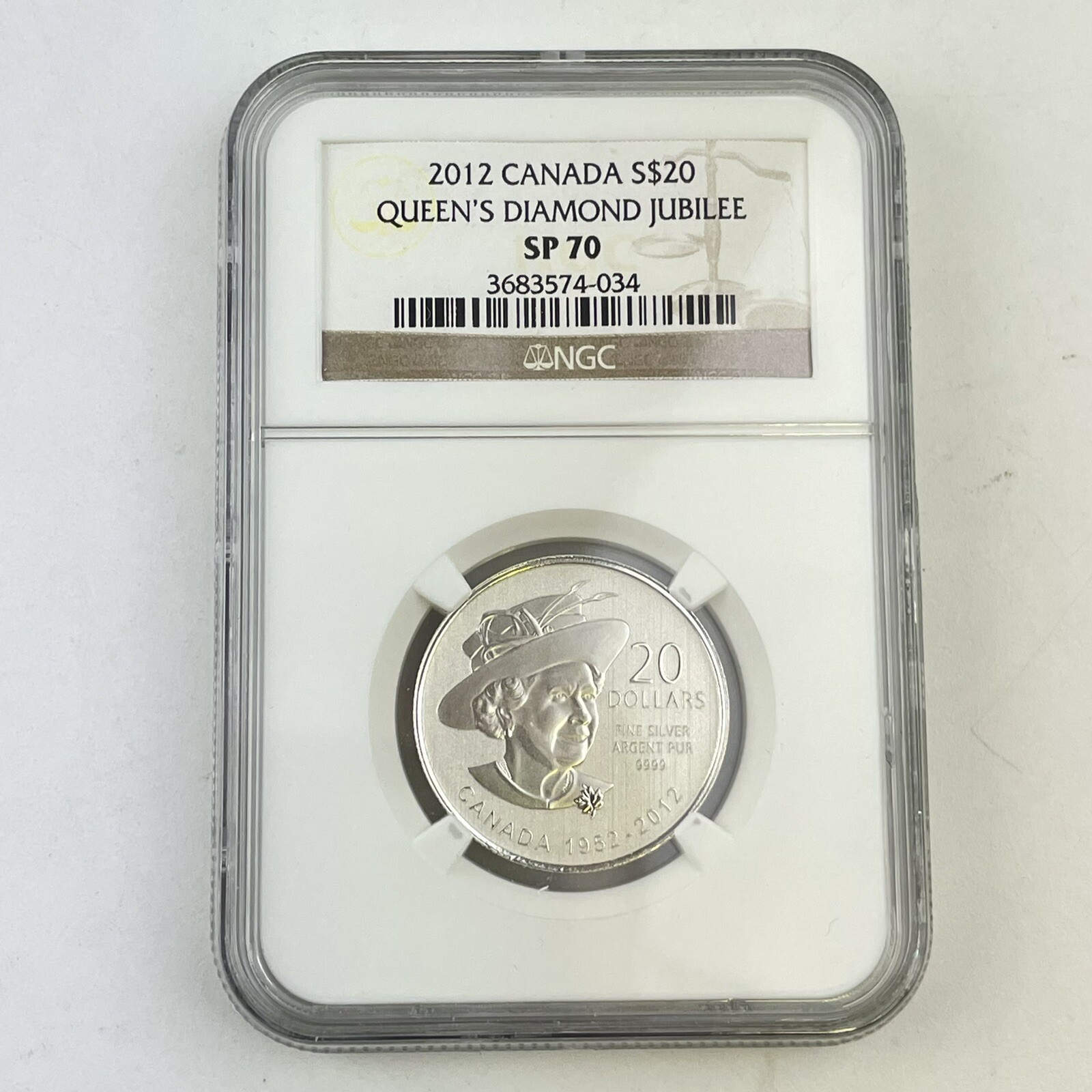 2012 Canada Silver $20 Twenty Dollars Queens Diamond Jubilee SP 70 NGC Graded