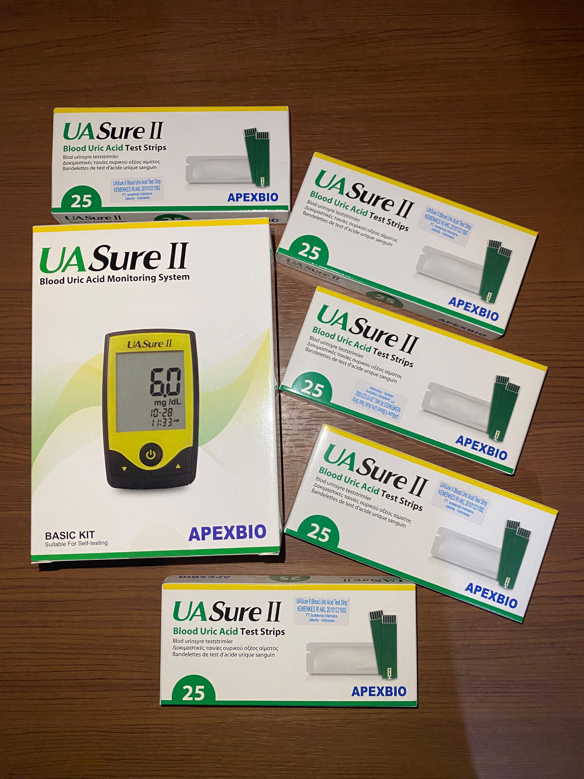 UASure II Uric Acid Meter Test Kit Meter Tool & 25 - 125 Test Strips Uric Acid
