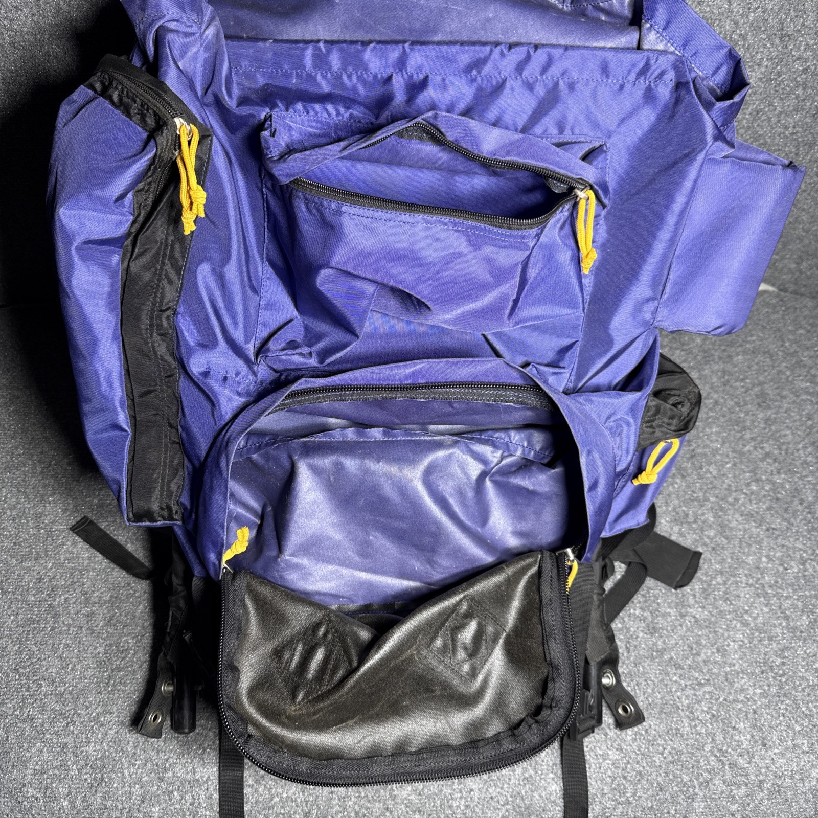 Rokk Bristlecone External Frame Hiking Backpack Blue Trail Camping Pack